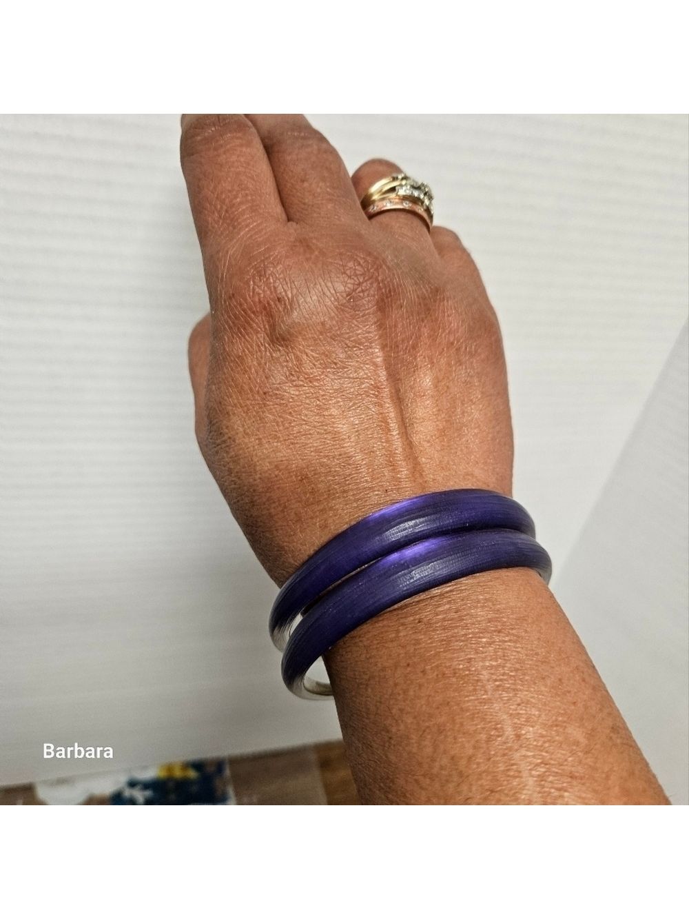 Alexis Bittar Set of 2 Purple Lucite Frosted Bangle Bracelets